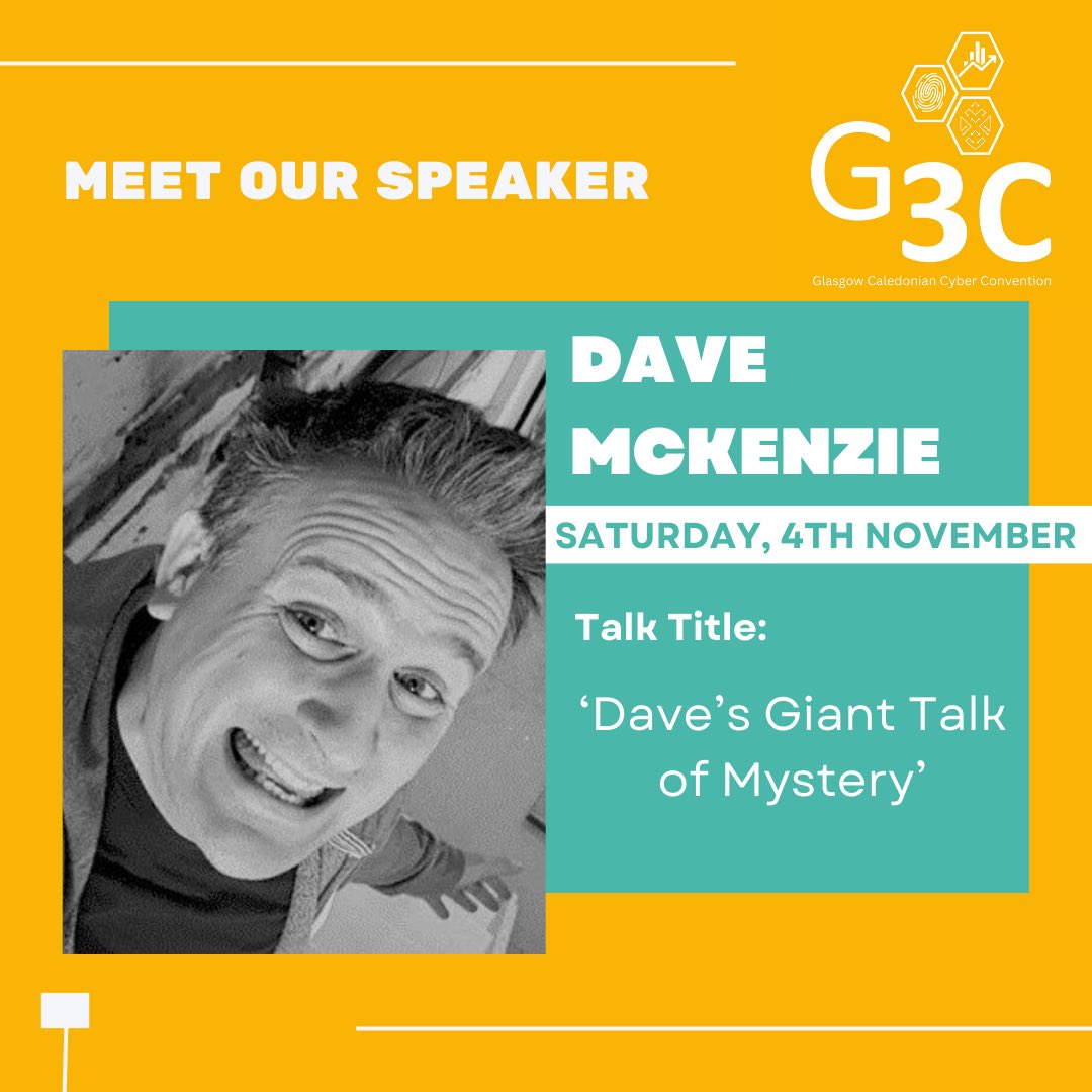 G3CUK's tweet photo. We’re delighted to announce more of our speakers for G3C! 📣

@_davewm_ 
@gl4cierBlue 
@chris_bore

#g3c #ehs #cybersecurity #ethicalhacking #cybertalk #cyberevent #gcu #networking #cyberconference https://t.co/u49GInqr2B