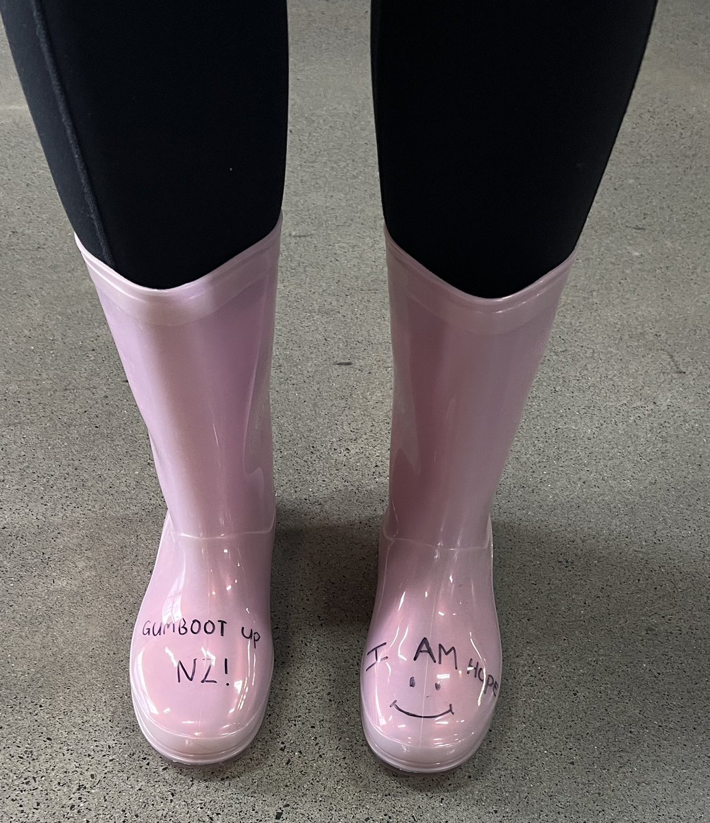 At the gym, clearing the head on the rower, then the best advertisement for gumboot Friday walks up. Great stuff Kelly!. #iamhope #gumbootfriday