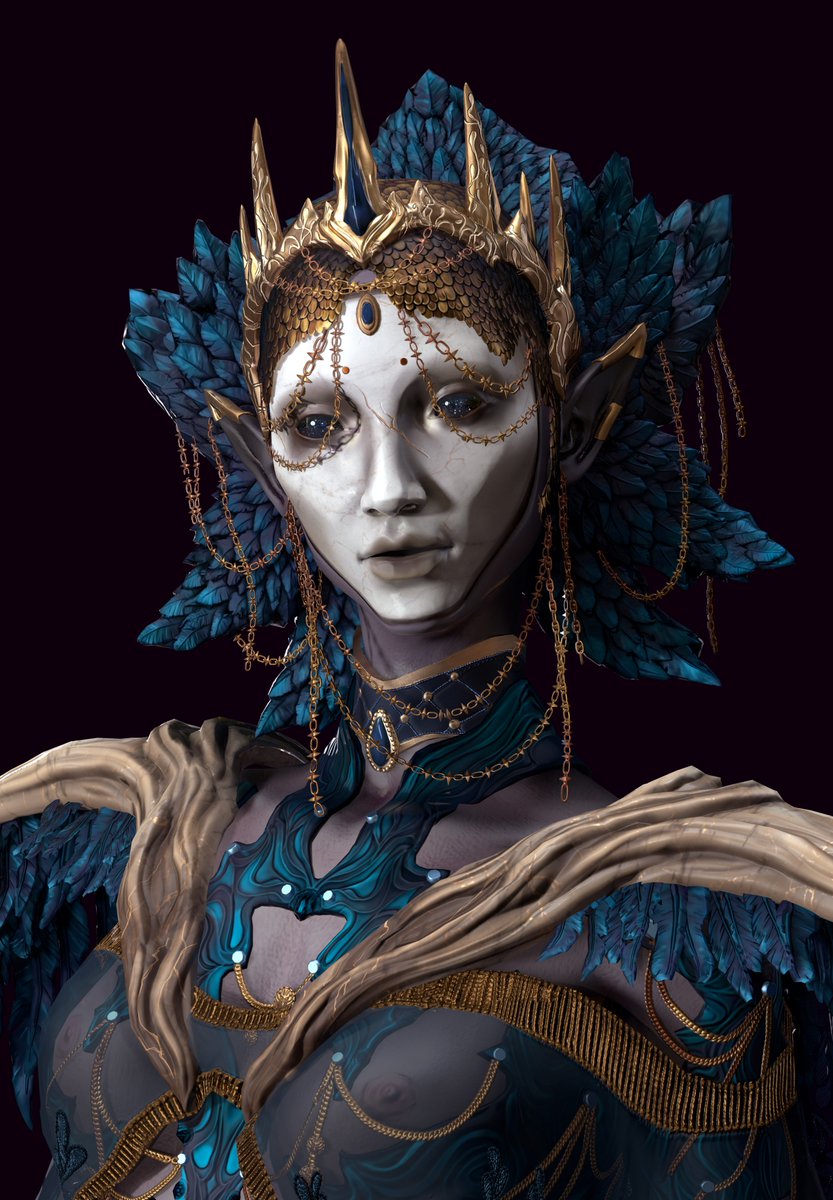 Febedvos's tweet photo. The Ravenqueen, Matron of death via @artstationhq https://t.co/s439BSRSoR