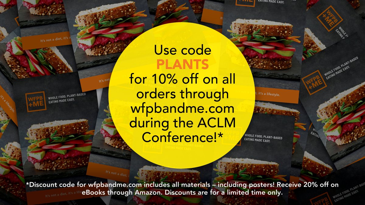 WFPBandME's tweet photo. Attended #LM2023? Then you've got a lot of new info to share with #patients about #lifestylechanges for better #health. Make it easy for them to adopt whole food, #plantbased eating with WFPB+ME!  (And don't forget about your discount!) https://t.co/iIJRpIm0gf #lifestylemedicine https://t.co/tPPb5hjnmd
