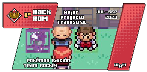 Whack_a_Hack's tweet photo. 🥇¡PRIMER PUESTO de la categoría GBA en el TERCER MPT 2023 de WaH para @Dragonsden95!🥇
💥POKÉMON EDICIÓN TEAM ROCKET💥
#wah #whackahack #mpt #wahmpt #hackrom #fangame #gba #rpg #nds #gbc #gamedev #pixelart https://t.co/eOFV6AbQmL