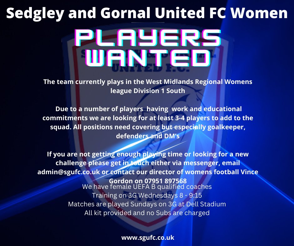 Urgently need additional players especially a goalkeeper and in defensive positions. If any club could possibly loan players in these positions please also get in touch.