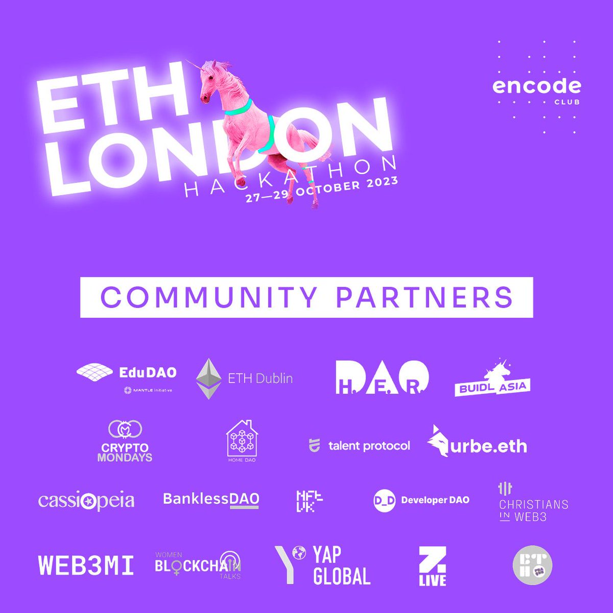 Encode Club (@encodeclub) on Twitter photo ๐ซ Thanks to our community partners:
<a href="/Edu_DAO/">EduDAO</a>
<a href="/EthIreland/">ETHDublin 2025</a>
<a href="/_HerDAO/">H.E.R. DAO ๐H.E.R. DAO HH Berlin + XRPL Apex SG</a>
<a href="/buidl_asia/">BUIDL</a>
<a href="/CryptoMondaysUK/">Crypto Mondays London</a>
<a href="/TalentProtocol/">Talent Protocol</a>
<a href="/urbeEth/">urbe.eth ๐บ</a>
<a href="/Cassiopeia_ltd/">Cassiopeia PR</a>
<a href="/banklessDAO/">bankless dao former handle</a>
<a href="/WeAreNFTUK/">NFTUK</a>
<a href="/developer_dao/">Developer DAO (๐งฑ, ๐)</a>
Christians in Web3 (<a href="/TheLightDao/">LightDao - Be The Light</a>)
<a href="/web3mi/">Web3Mi</a>
<a href="/YAPGlobalTeam/">YAP Global</a>
<a href="/Zebu_live/">Zebu Live</a>
<a href="/EthPrague/">ETHPrague</a> ๐ซ Thanks to our community partners:
<a href="/Edu_DAO/">EduDAO</a>
<a href="/EthIreland/">ETHDublin 2025</a>
<a href="/_HerDAO/">H.E.R. DAO ๐H.E.R. DAO HH Berlin + XRPL Apex SG</a>
<a href="/buidl_asia/">BUIDL</a>
<a href="/CryptoMondaysUK/">Crypto Mondays London</a>
<a href="/TalentProtocol/">Talent Protocol</a>
<a href="/urbeEth/">urbe.eth ๐บ</a>
<a href="/Cassiopeia_ltd/">Cassiopeia PR</a>
<a href="/banklessDAO/">bankless dao former handle</a>
<a href="/WeAreNFTUK/">NFTUK</a>
<a href="/developer_dao/">Developer DAO (๐งฑ, ๐)</a>
Christians in Web3 (<a href="/TheLightDao/">LightDao - Be The Light</a>)
<a href="/web3mi/">Web3Mi</a>
<a href="/YAPGlobalTeam/">YAP Global</a>
<a href="/Zebu_live/">Zebu Live</a>
<a href="/EthPrague/">ETHPrague</a>