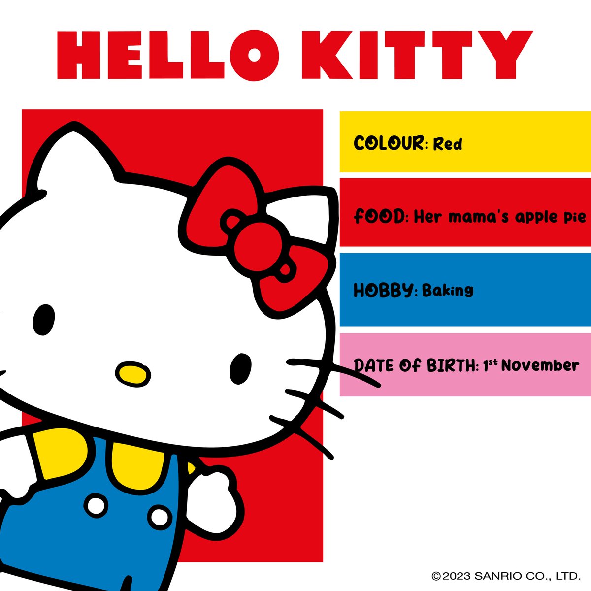 WeRHelloKitty's tweet photo. Hello Kitty is our #Friendofthemonth❤️! Her favorite color is 🔴. What's yours? Let us know in the comments! 

#HelloKittyandFriends #Sanrio #CharactersIntro https://t.co/qhCBPzjfF3