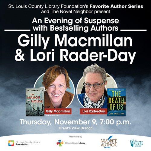 Join us for an evening of suspense with bestselling authors Gilly Macmillan and Lori Rader-Day next week at the Grant's View Branch! slcl.org/authors