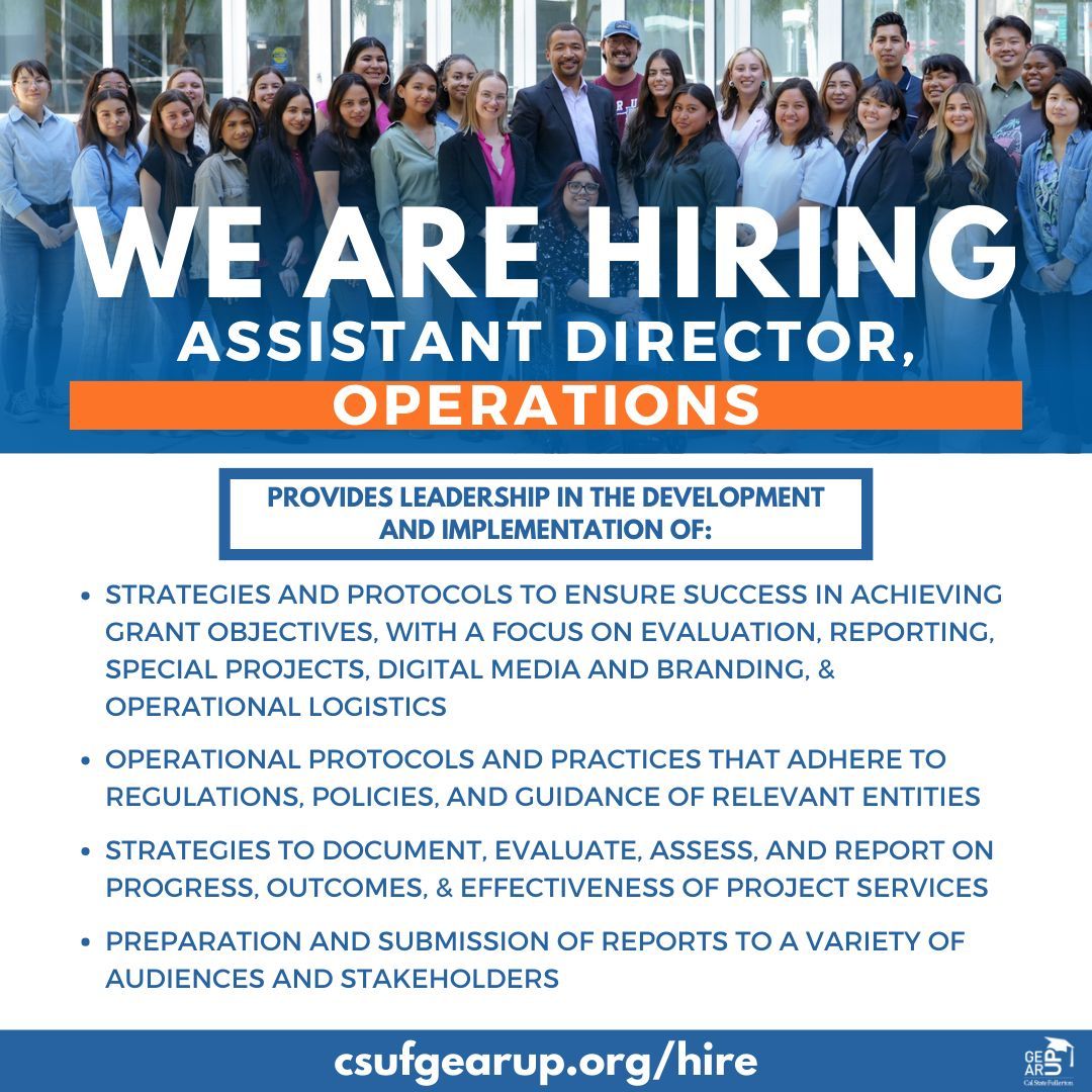 Join our team as an Assistant Director, Operations! 🌟 We are seeking a dynamic individual to provide leadership and ensure the smooth implementation of essential operations. Follow the link in our bio to learn more about the position and apply 🤝 Applications close 11/12