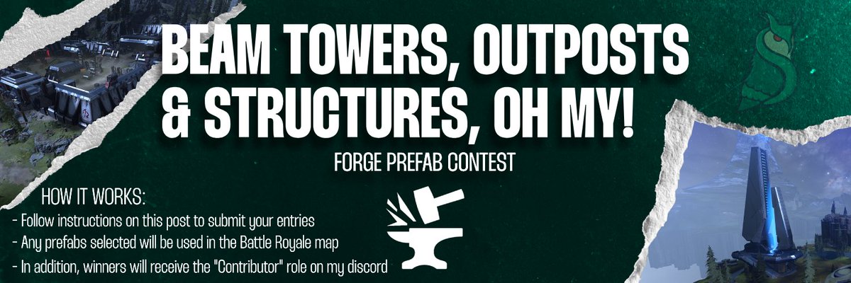 🚨 ANNOUNCEMENT 1 of 2 🚨

A mini thread 🧵 (1/3)

Calling all Forgers 📣

Do you have a Banished, Forerunner or UNSC prefab that you've made? ⚒️

Would you like to see your creation featured in our upcoming Battle Royale map? 🗺️

I WANT YOU 🫵

Details in tweets below 👇