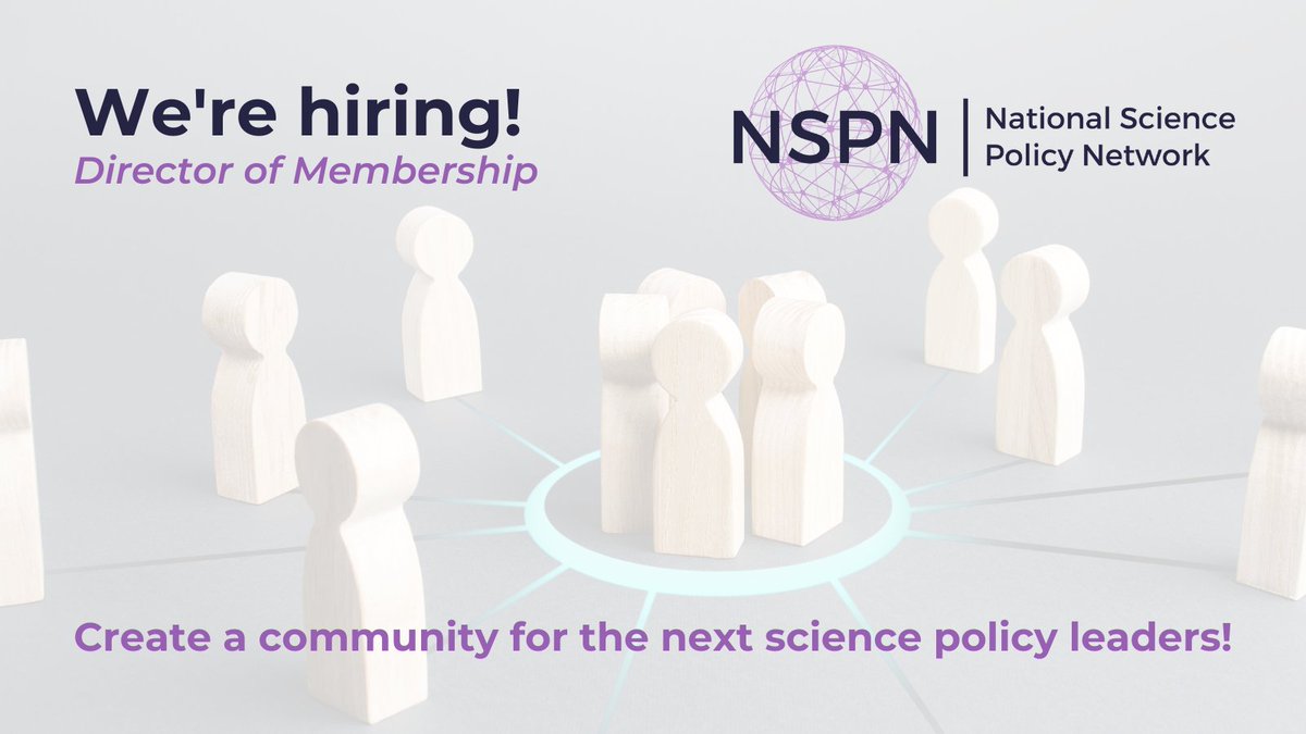 National Science Policy Network (NSPN) (@scipolnetwork) on Twitter photo We're hiring! Our first full-time Director of Membership will serve as the creative, strategic, and tactical lead to grow and deeply engage potential members, alumni, and outreach partners.
Learn more and apply: ow.ly/bv7b50Q3rbp
#SciPolJobs <a href="/SciPolJobs/">Science Policy Jobs</a> #NonProfitJobs We're hiring! Our first full-time Director of Membership will serve as the creative, strategic, and tactical lead to grow and deeply engage potential members, alumni, and outreach partners.
Learn more and apply: ow.ly/bv7b50Q3rbp
#SciPolJobs <a href="/SciPolJobs/">Science Policy Jobs</a> #NonProfitJobs