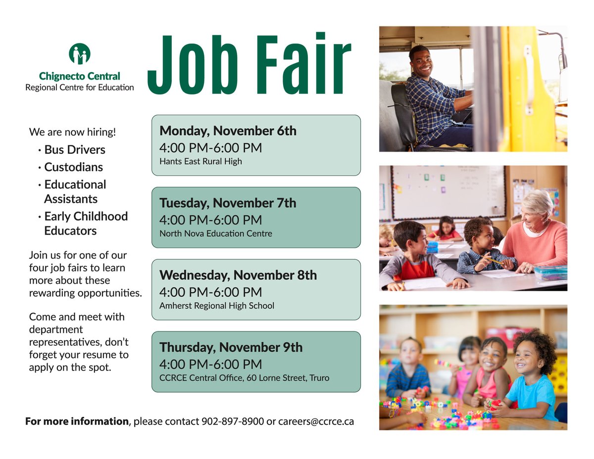 We are hiring!
Visit us at one of our four job fairs next week.