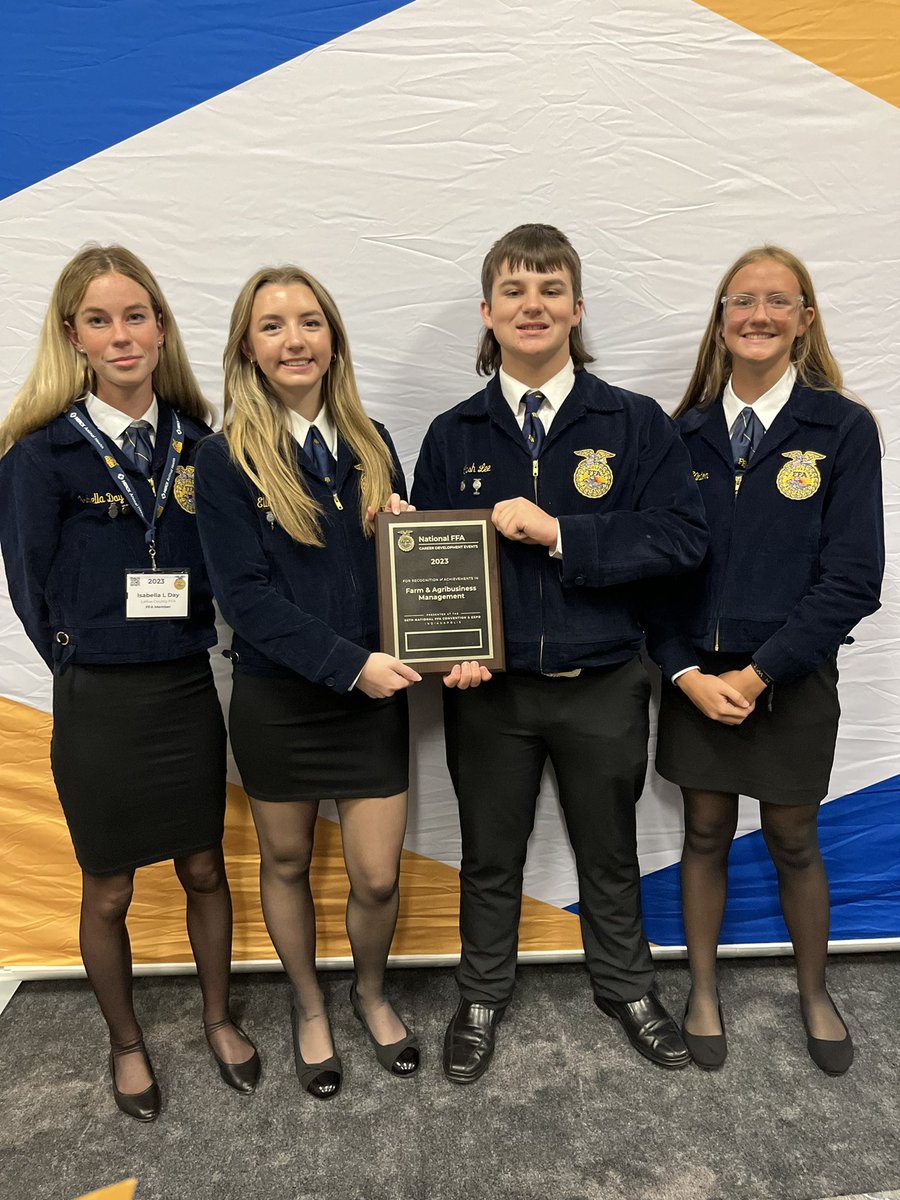Congratulations to the Farm Business Management team for being rated Bronze in the National Contest!  Individual ratings are Isabella Day, Joslyn Hinton, Cash Lee and Ella Thomas - SILVER! Congratulations! <a href="/high_larue/">LARUE COUNTY HIGH</a>