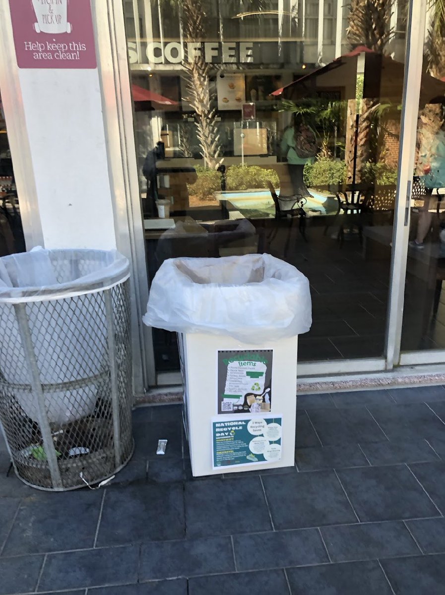 LoynoEnva's tweet photo. November 15th is National Recycle Day!♻️ Please stop by our bins placed around campus to discarded your recyclable items. https://t.co/GtI0H1Gy88