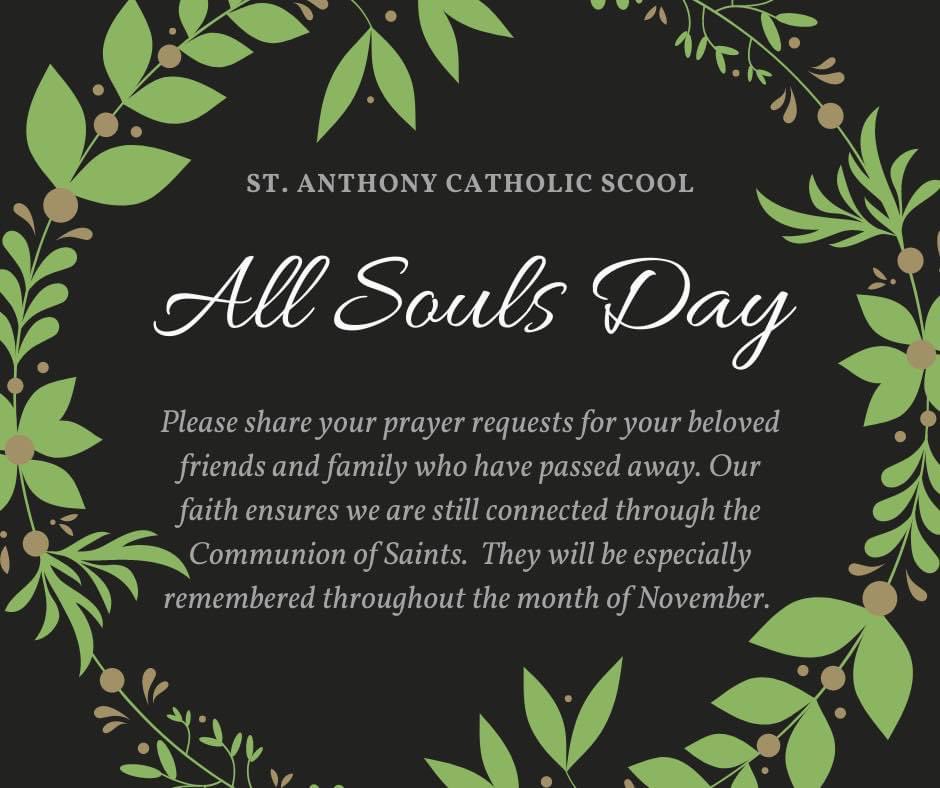 STA_Brookland's tweet image. Today is All Souls’ Day!

Feel free to share the names of your deceased loved ones to be included in our November prayers/ Masses.

#STABrookland #CCAPrays #ADWCommUnity ￼