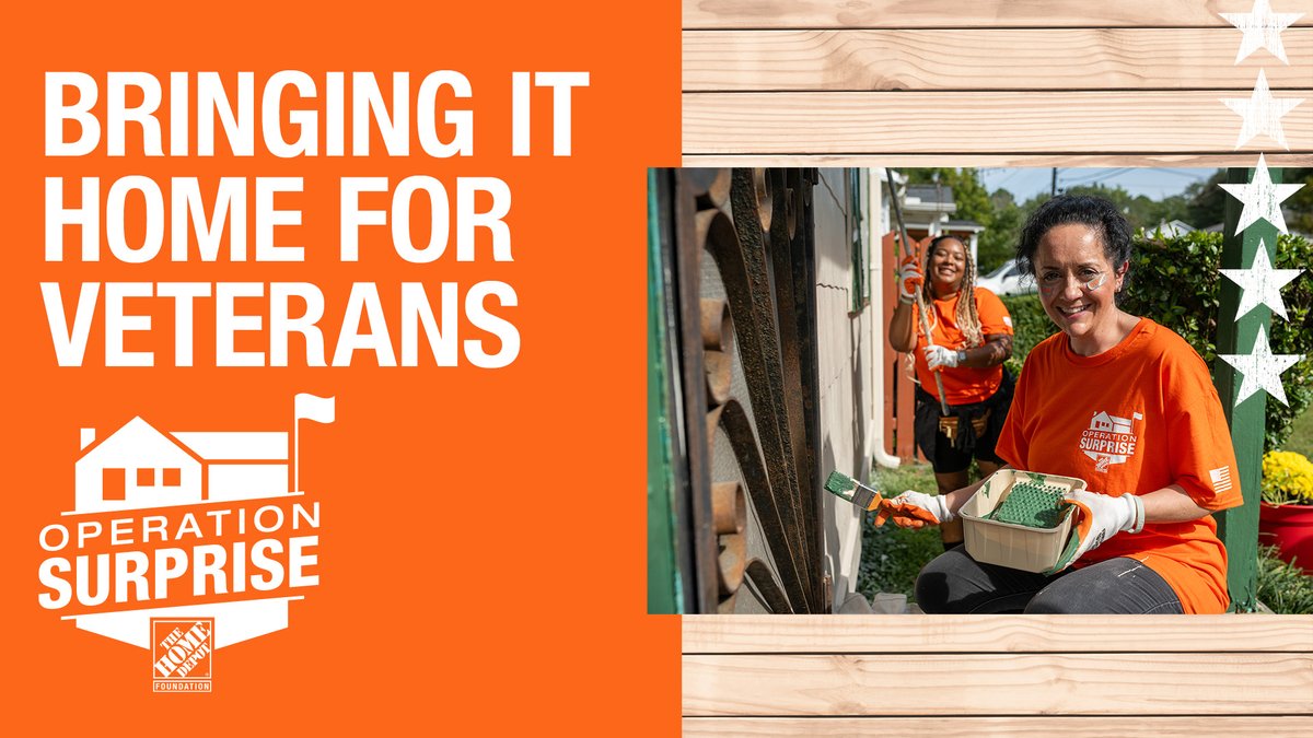 We are on a mission to make a difference. Follow along throughout the month using #OperationSurprise as #TeamDepot proudly serves those who served us all 🛠️