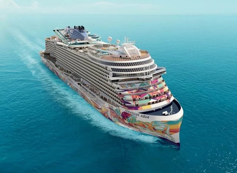 Norwegian Aqua, @CruiseNorwegian’s newest ship, will sail her first cruise from Southampton - a transatlantic to Boston on March 28th, 2025. #NorwegianAqua is set to be 10% larger than her sister ships, Prima and Viva.