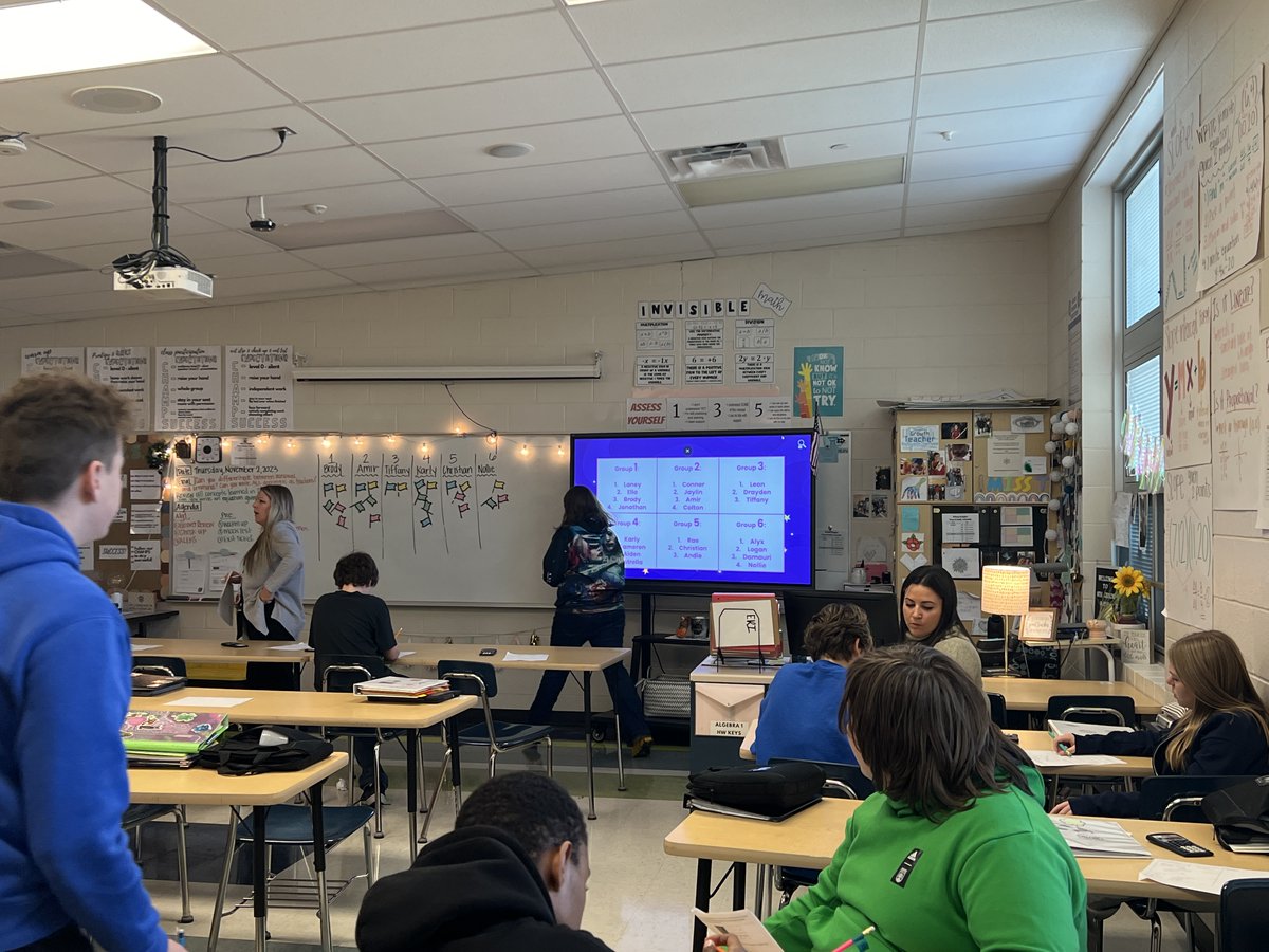 ScottAhonen_WMS's tweet photo. @Miss_T_tweets_ Pre-Algebra class played an exciting  Capture the Flag review game that saw 100% engagement and 100% buy-in. These students are going to rock their test tomorrow! #TheWilsonWay https://t.co/t8vaW9i8zJ