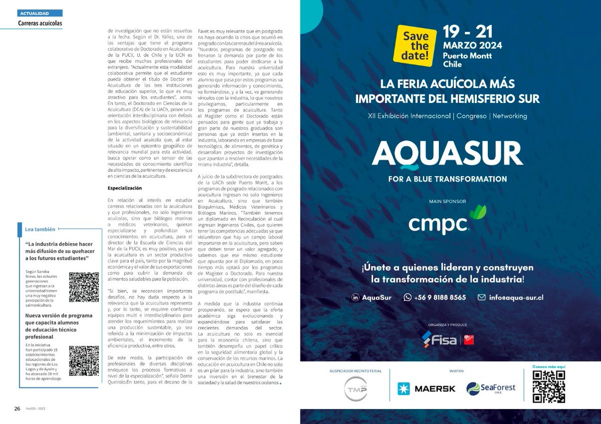 Diplomado en Recirculación Acuicultura UACh tweet media