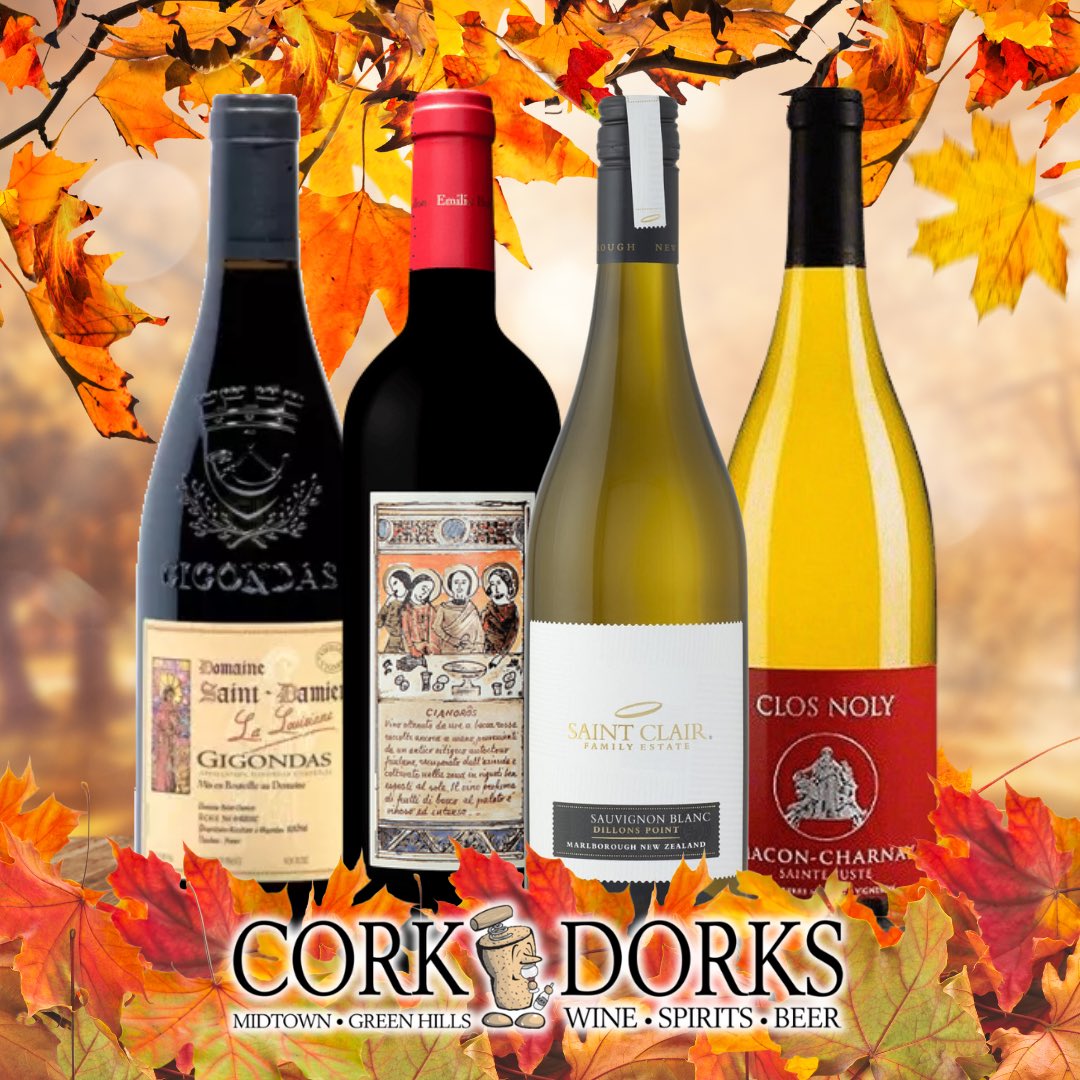 Falling for these heavenly wines!🍂✨ Shop our extensive selection of wine in-store or online! #corkdorkswine