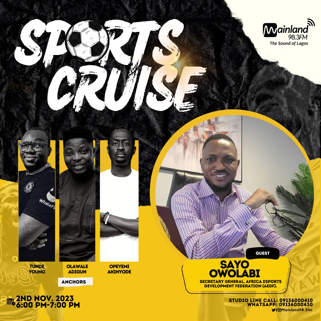 LIVE on <a href="/mainlandfm/">Mainland98.3fm</a> 98.3FM with my man  <a href="/SportsAdigun/">Olawale Adigun</a>  and his crew to discuss BATTLEFIELD NAIJA &amp; Other exciting talking points in Esports globally.

Follow <a href="/BattlefieldAfr/">BMI-BATTLEFIELD</a> for all the great gist and updates.

#BattleFieldNaija 
#Esports #Africa #LifeOfAnEsportsConvener