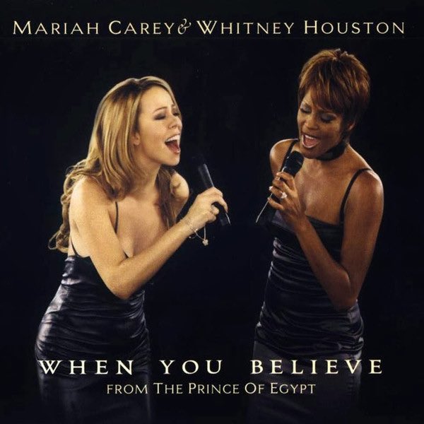 PopBase's tweet image. 25 years ago today Whitney Houston and Mariah Carey released their legendary collab ‘When You Believe’ from ‘The Prince of Egypt.’