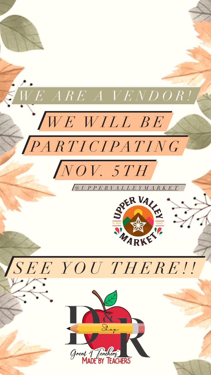 DDiaz328's tweet photo. Teacher and friends come visit us at the Upper Valley Market this Sunday Nov. 5th. 
#CustomOrdersAvailable https://t.co/lXXiQi98Mg