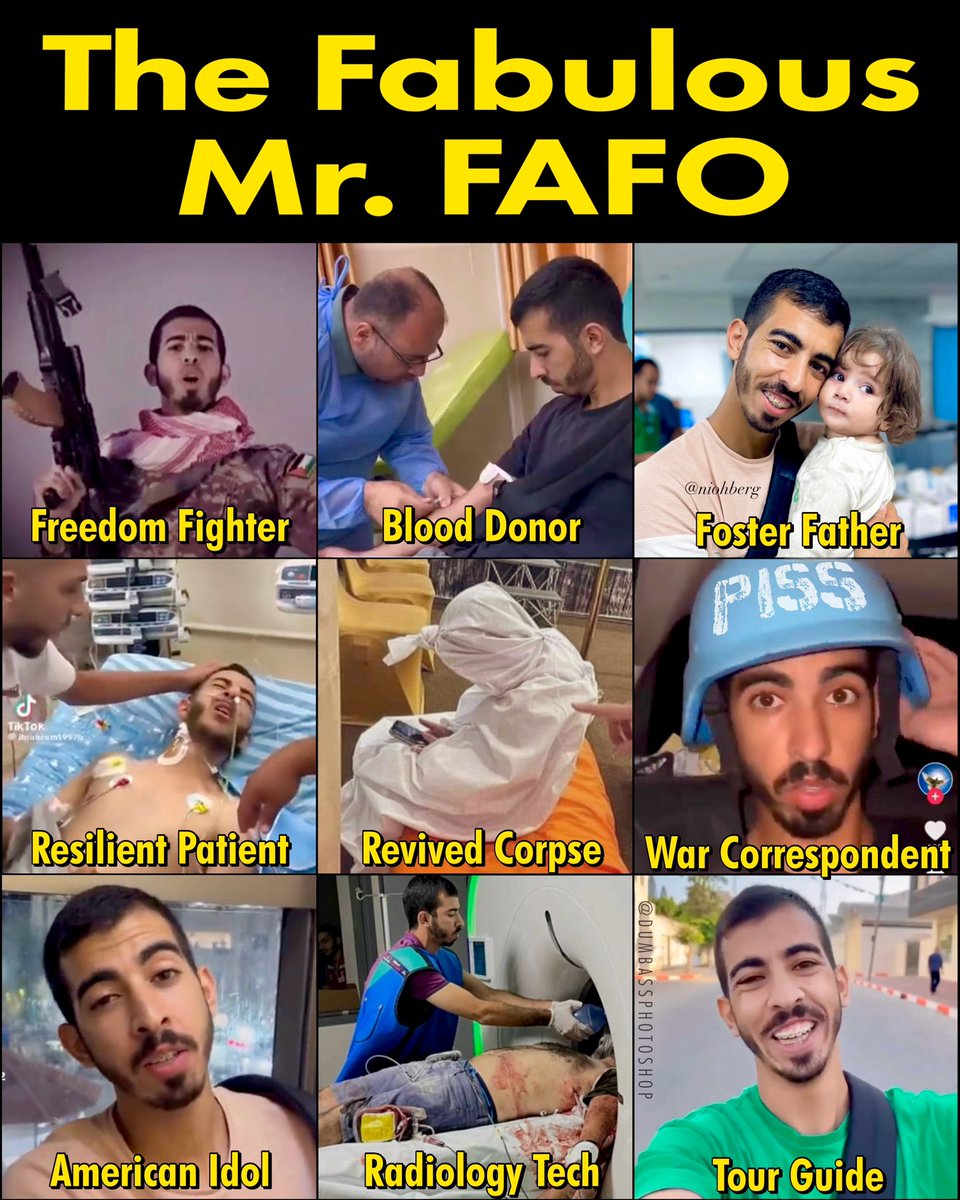 DumbassPhotoshp's tweet photo. Gaza Greg sure is multitalented. Is that an Oscar nomination I hear? #MrFAFO https://t.co/j4sgZpvXE1