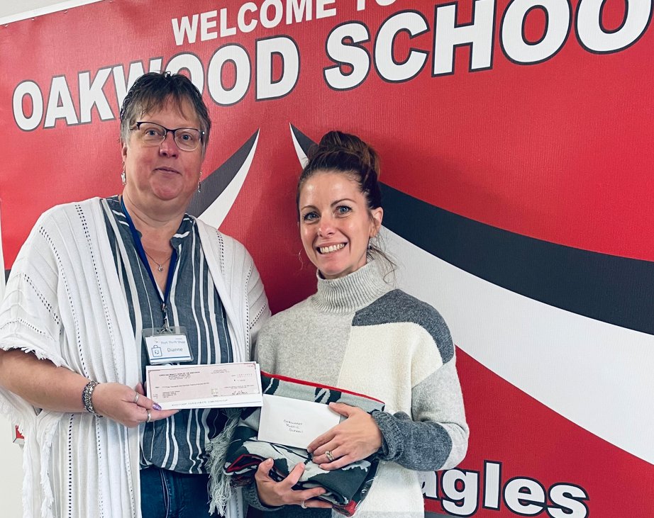 Thank you to the Port Thrift Shop for your generous donation to Oakwood!  If you have any outer wear donations, they are looking for some.