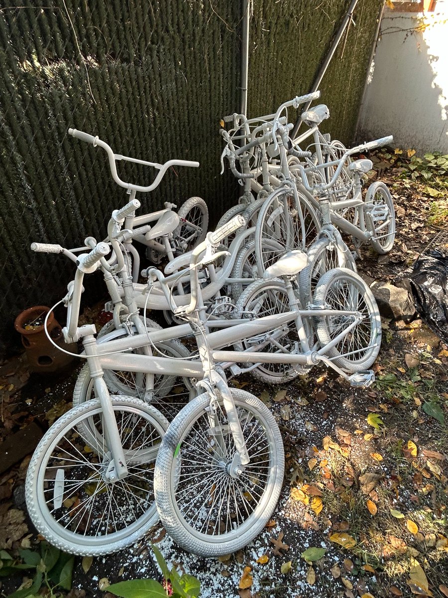 EmilyAssembly's tweet photo. I'm humbled our office can provide space to prepare Ghost Bikes for installation at sites where New Yorkers were hit and killed on the street.

Pictured below are activist Steve Scofield &amp; Margaret Pearson, whose 24-year-old daughter was killed in a crash in Williamsburg in 2021. https://t.co/RbkNPpXttK