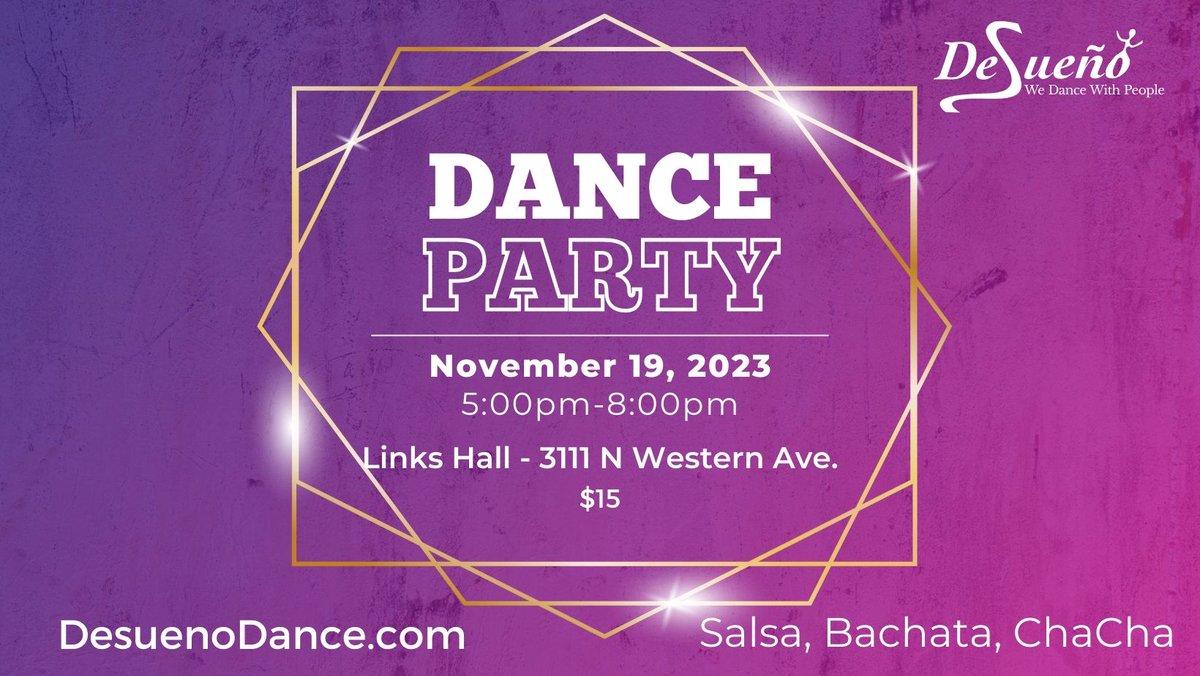 Bringing you another Desueño Dance Party this November. 

Let's Salsa!

Let's Dance!

#ChicagoDance