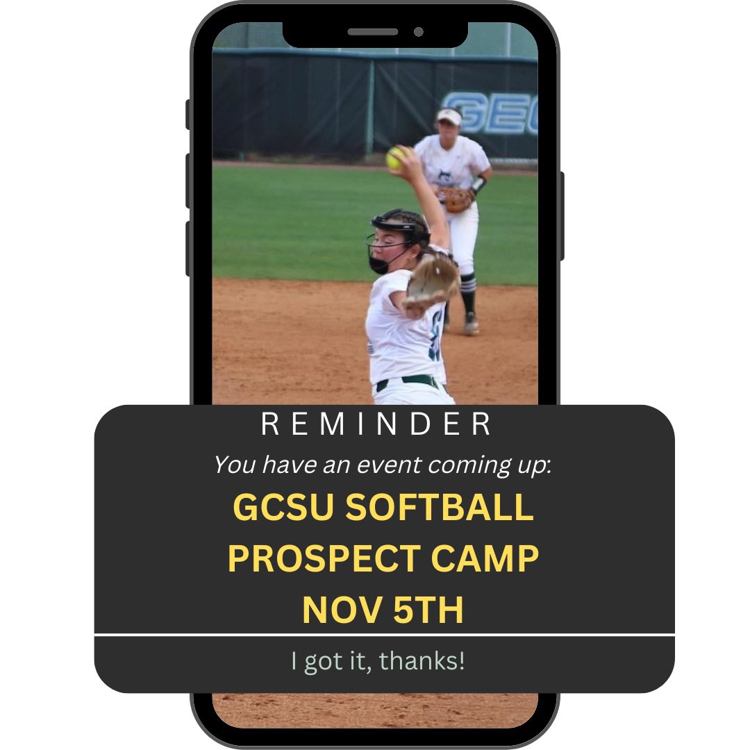 GCSU_Softball's tweet photo. We still have spots available!! Link ⬇️

https://t.co/uheMXehgKX https://t.co/xOmjmqXe8p