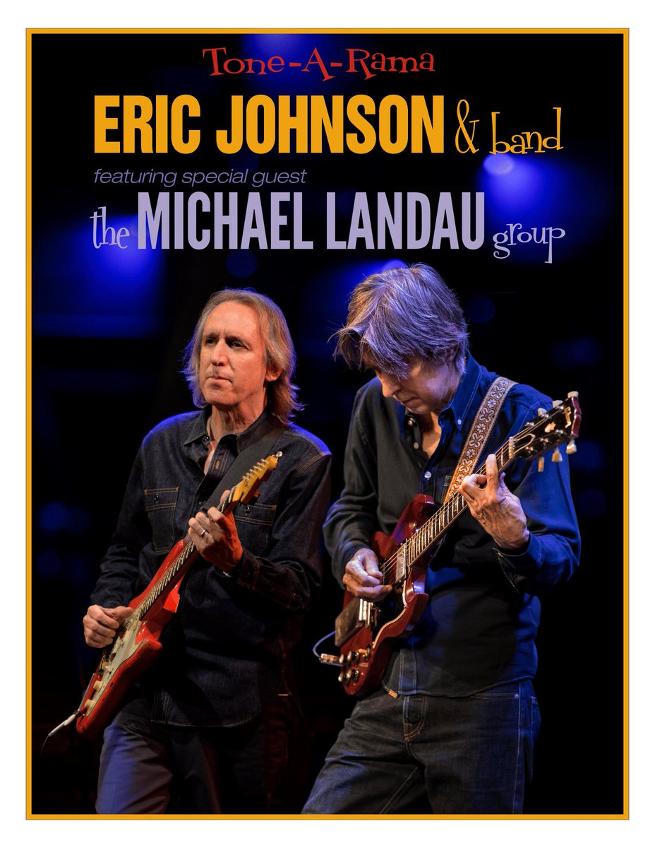 The Tone-A-Rama Tour w/The Eric Johnson Band & The Michael Landau Group visits TX on April 4th in Dallas, April 5th in Austin, April 6th in Houston and April 7th in San Antonio! Presale begins today w/code BACKSTAGE. Public sales start Friday. Tix info at ericjohnson.com!