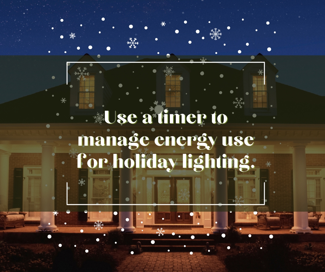 Using a timer to control how long holiday lights are turned on is an easy way to manage energy use during the holiday season. #saveenergy