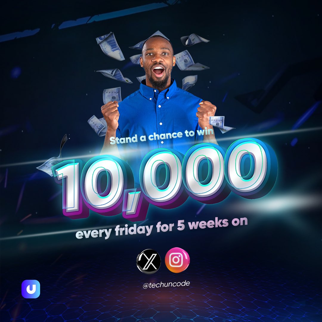 techuncode's tweet image. Congratulations to the #Techuncode Week 1 winner @joy73080302
Kindly DM to claim your prize
Watch out for another Trivia tomorrow by 5pm to stand a chance to win 10k
#Techuncode