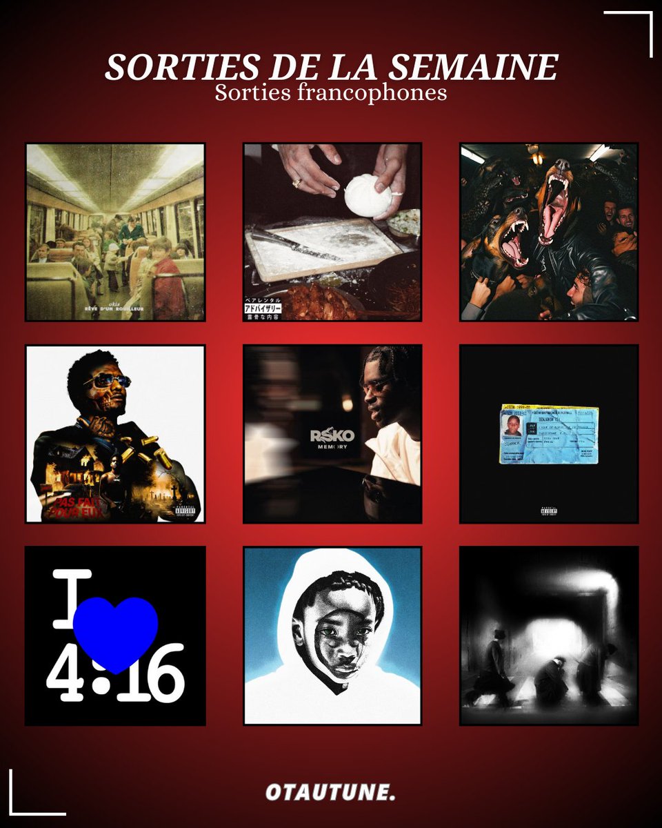 SORTIES FR.
Vous allez écouter quoi cette semaine ?

Okis - Rêve d'un rouilleur
Grëj - Étoiles Michelin
Kosei - AI 
Dafliky - Pas fait pour eux 
RSKO - Memory
Slkrack - Crackito vol.2 / <a href="/slkekra/">SLKRACK 🇨🇲</a> 
abel31 - 4h16 / <a href="/abel31_v2/">abel31</a>
Alkakris - ((Vitamine M)) 
Batboy - SPLIT PERSONALITY