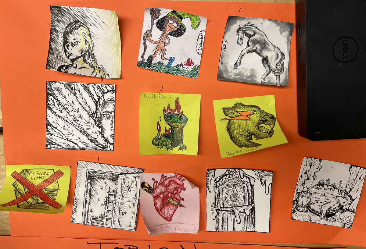 Top 10 Student Nominations for Inktober. Today is the final voting round. So many great drawings this month. #cobbartrocks