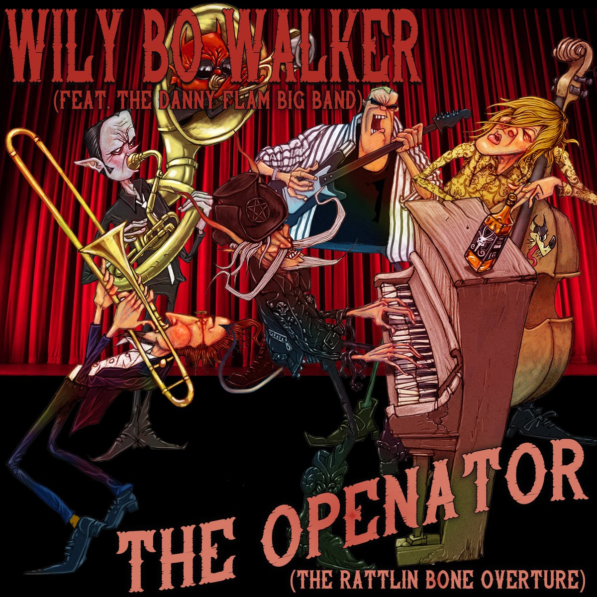 “While playing jazz You always has A welcome mat…” Fourth single release from ‘The Rattlin Bone Theatre Show’ soundtrack album is the instrumental overture to the show & features The Danny Flam Big Band Artwork © @SteveArtyPerson wilybo.bandcamp.com/album/the-open… #jazz #theatre