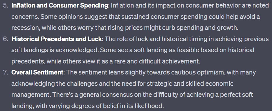 EconoMEHics's tweet photo. fun week talking about the macro landscape and hard vs. soft landings during #FOMC week. i asked students if they thought a soft landing was possible...consistent with most economists, no strong leanings! happy to see the balanced views! #nooneknows

here is the #chatgpt summary! https://t.co/ZNTnjN7Zf6