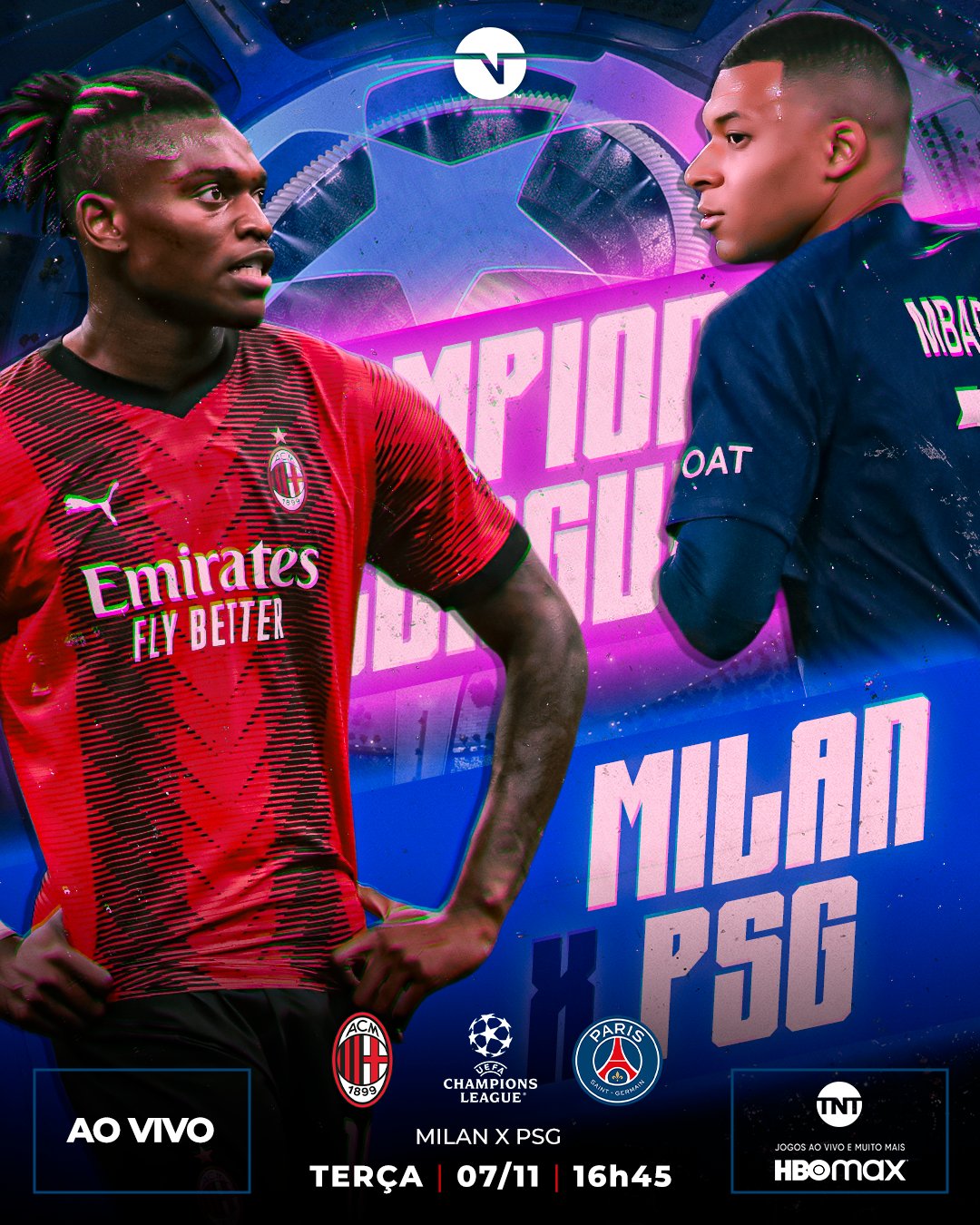 MILAN X PSG AO VIVO, CHAMPIONS LEAGUE AO VIVO