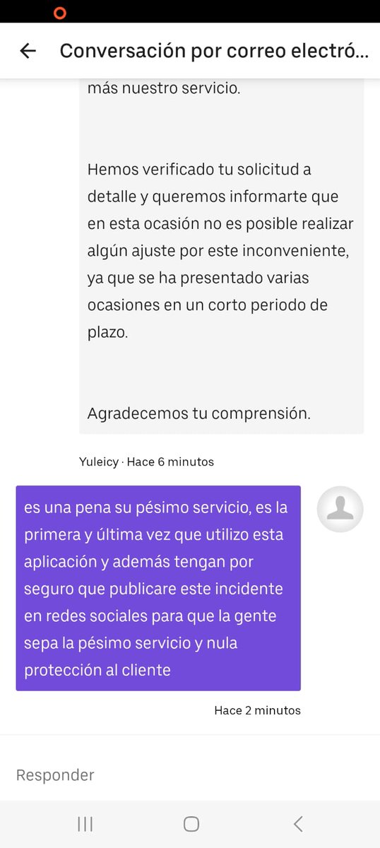 ilyopi's tweet photo. Hola. Quiero compartir mi muy mala experiencia sobre Ligue 1 Uber Eats
Se niega a reembolsarme lo referente a un pedido que nunca llego... Espero que al tomar la decisión de pedir un servicio, consideren no optar por esta pésima aplicación. Uber Eats https://t.co/UwbfRhYTYF