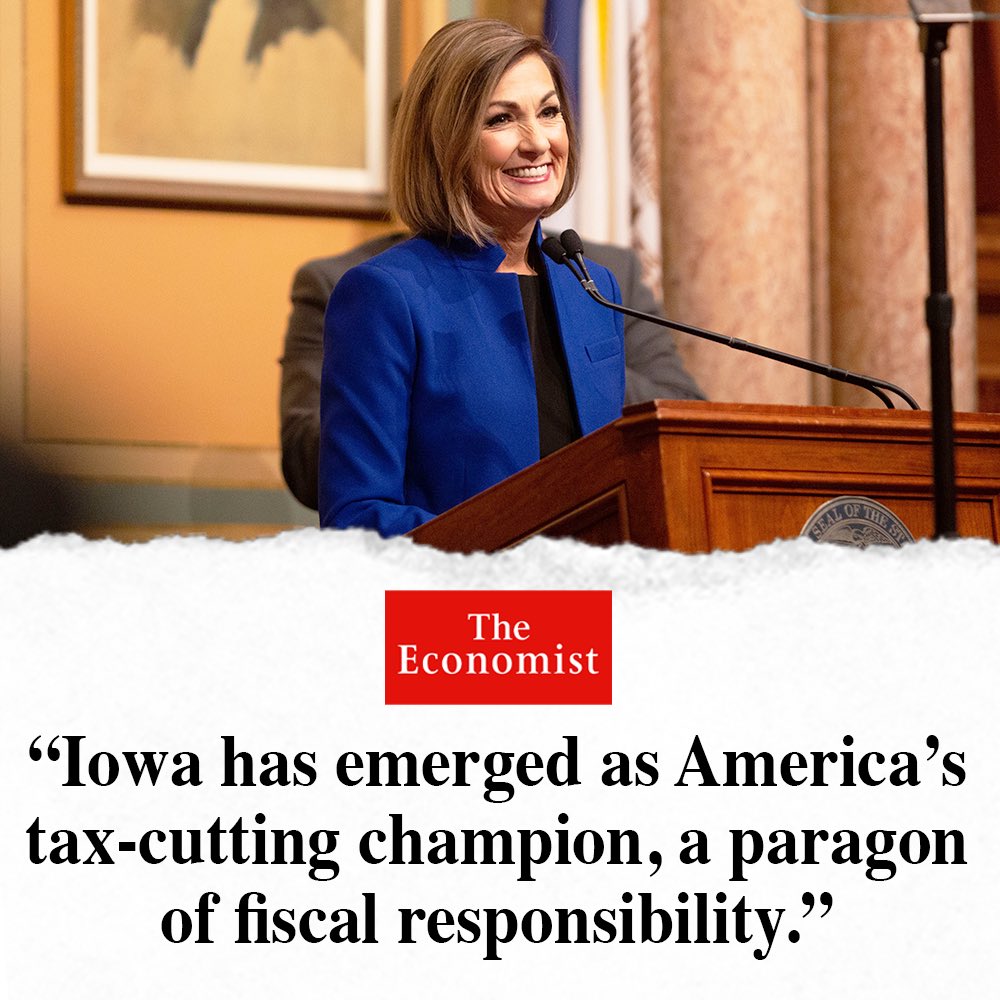 Iowa will go from the 6th highest tax rate to the 4th lowest. And I promise, we aren’t stopping there!