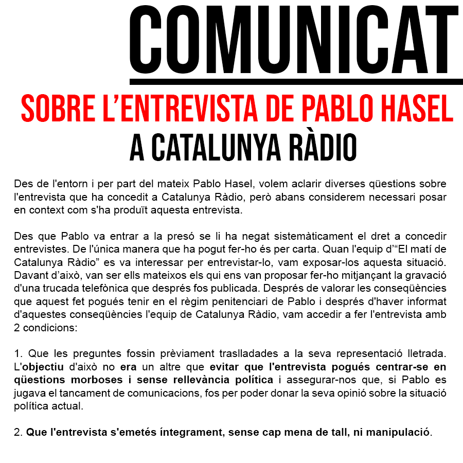 Pablo Hasel tweet media
