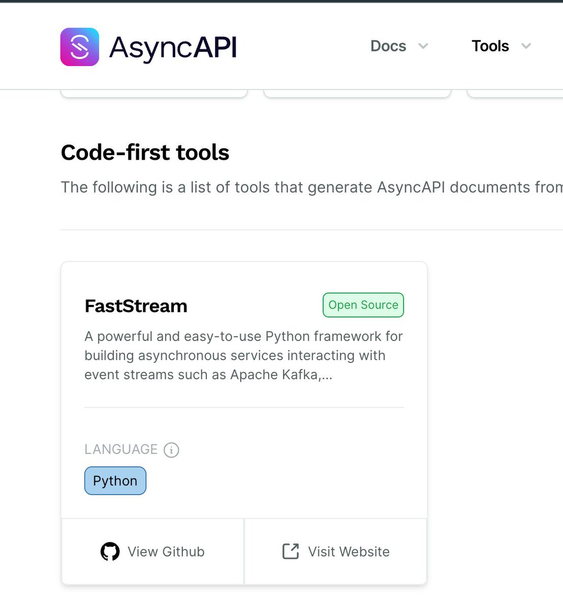 #FastStream is an @AsyncAPISpec  tool now! Also, it becomes AsyncAPI repo #3 on GitHub!

If you have any thoughts how we can improve our AsyncAPI support, please be free to join our discord. We are waiting for your ideas!

discord.gg/qFm6aSqq59

github.com/airtai/FastStr…