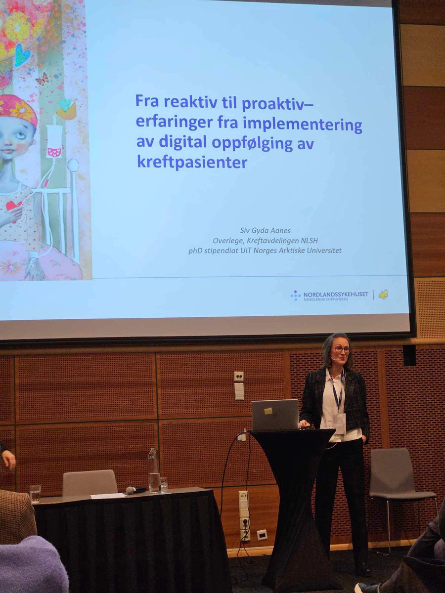 SO grateful and happy to present and share experiences from our #implementation journey with #digital follow-up with #epro from @elektakaiku  as routine cancer care for all our pts on #immunotherapy, #egfr, #alk, #tki and #cdk46inhibitors @healthresearchconference23 in Stavanger!