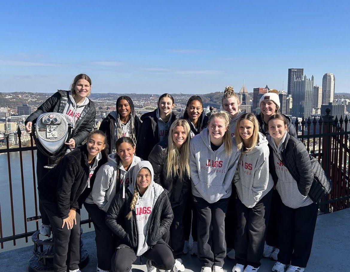 Happy #GameDay from Pittsburgh, PA! 

🆚 Robert Morris 
⏰6:00 PM
📍Moon Township, PA 

#LetsGoJags #JaguarVolleyball