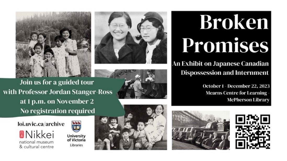 Today at 1 pm! Join us for a tour of the Broken Promises exhibit with Professor Jordan Stanger-Ross. Free! No registration required. All welcome.