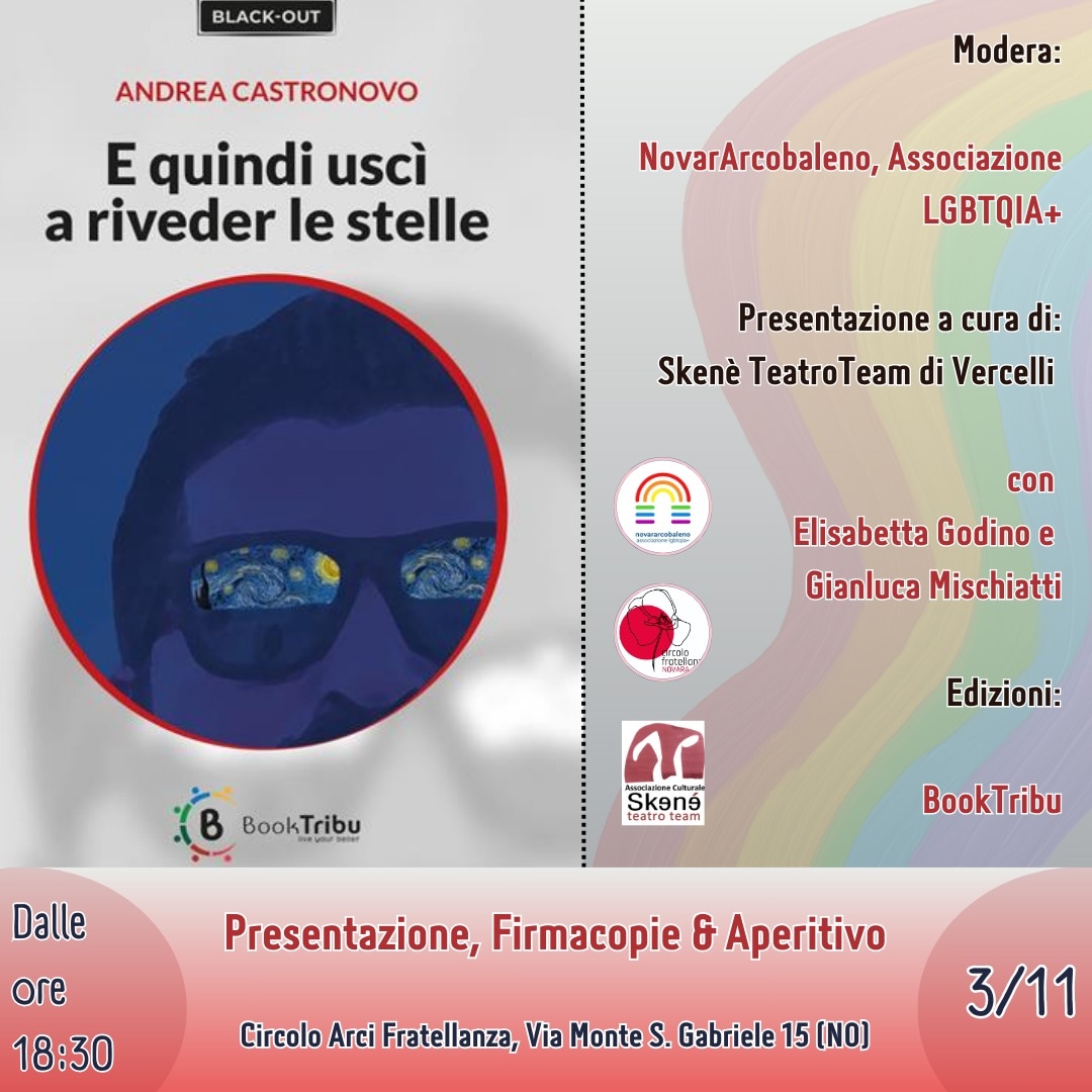 NovarArcobaleno's tweet photo. Vi aspettiamo domani al Circolo Arci Fratellanza 📚🏳️‍🌈

#NovarArcobaleno
#NovaraLGBT https://t.co/D0SKChFnQG