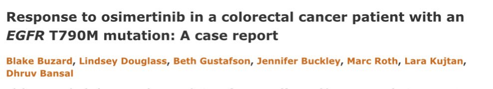 Marc Roth (@marcrothmd) on Twitter photo Check out our new case report on a patient w #colorectal #cancer and a T790M mutation who responded to targeted therapy w osimertinib. Collab between <a href="/SLCI_KC/">Saint Luke's Cancer Institute</a> Center for Precision Oncology and <a href="/UMKC/">UMKC</a>. wjgnet.com/1948-5204/full… @dhruvsxu <a href="/JBuckleyMD/">Jennifer R Buckley, MD MBA</a> <a href="/saintlukeskc/">Saint Luke's</a> #teamsaintlukes Check out our new case report on a patient w #colorectal #cancer and a T790M mutation who responded to targeted therapy w osimertinib. Collab between <a href="/SLCI_KC/">Saint Luke's Cancer Institute</a> Center for Precision Oncology and <a href="/UMKC/">UMKC</a>. wjgnet.com/1948-5204/full… @dhruvsxu <a href="/JBuckleyMD/">Jennifer R Buckley, MD MBA</a> <a href="/saintlukeskc/">Saint Luke's</a> #teamsaintlukes