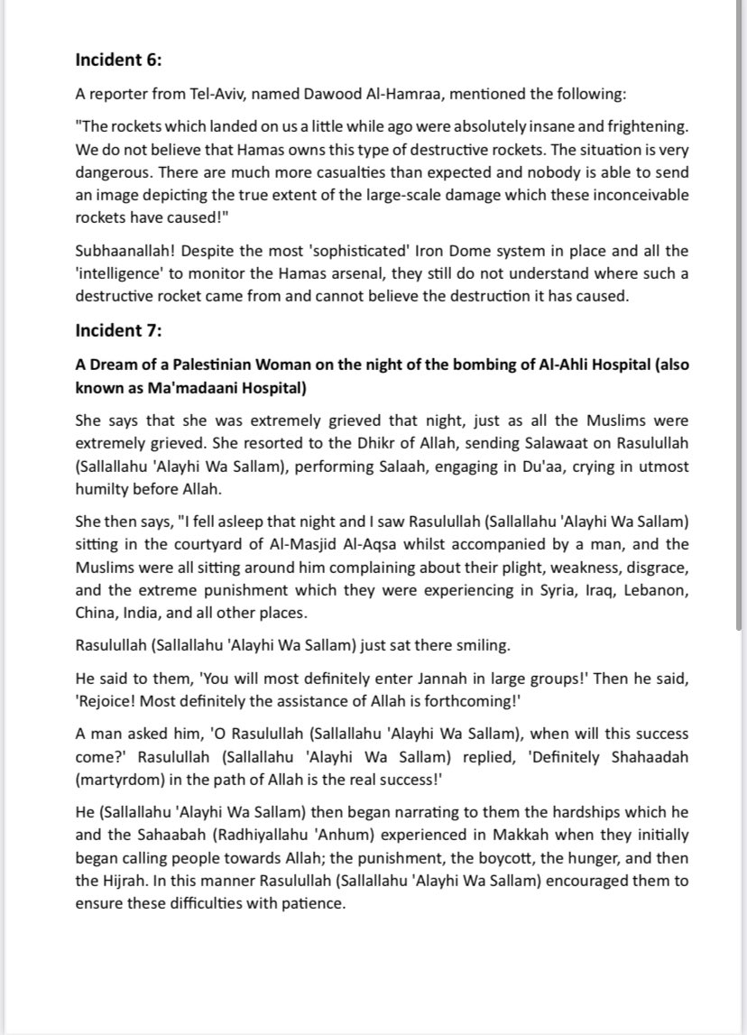 ahqaruibadillah's tweet photo. The heart wrenching news coming from Gaza pains us all. My most beloved ustadh has advised me to share these miraculous incidents of the help &amp; mercy of Allah that are being experienced in Gaza. People should be made aware  &amp; take heart that Allah’s help us with the mujaahideen. https://t.co/L2sCGaRlh8