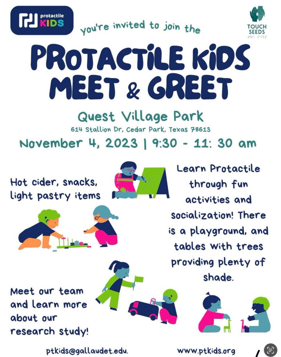 drmmccormick's tweet photo. ‼️Attention all students who are #deafblind and their #families! You’re invited to a #Protactile Kids Meet and Greet! Learn more by visiting https://t.co/ydCceJczch 🤟🏼 https://t.co/T5E4iRkRIk