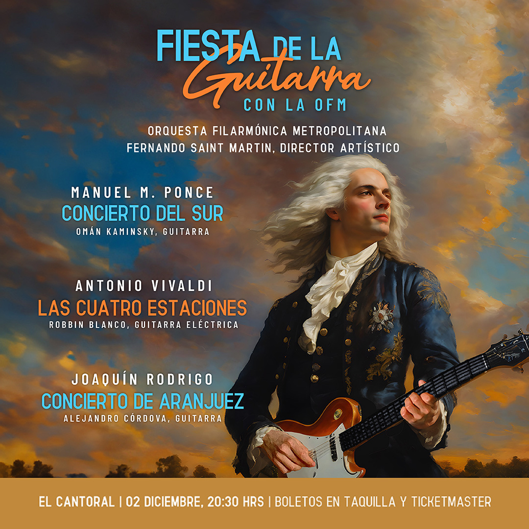 🎸🎻 No olvides que la Fiesta de la Guitarra con la OFM está al 2x1 en taquilla y <a href="/Ticketmaster_Me/">Ticketmaster México</a>

Tres talentos en la guitarra con tres grandes obras de la música, un concierto único que podrás disfrutar en #ElCantoral
🎟 bit.ly/FiestaOFM
<a href="/tusconciertosmx/">TCMex</a>