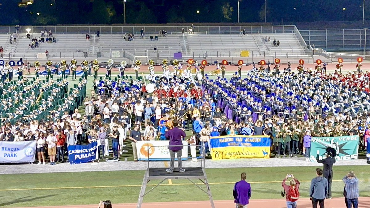 IUSD's tweet photo. More than 1,500 #IUSD students lit up the field during Band Spectacular! 🎶🙌 Shoutout to all of the incredible high school and middle school musicians for their wonderful performances, and thank you to our #IUSDCommunity for cheering on our performers! https://t.co/mx8jqGo6kq